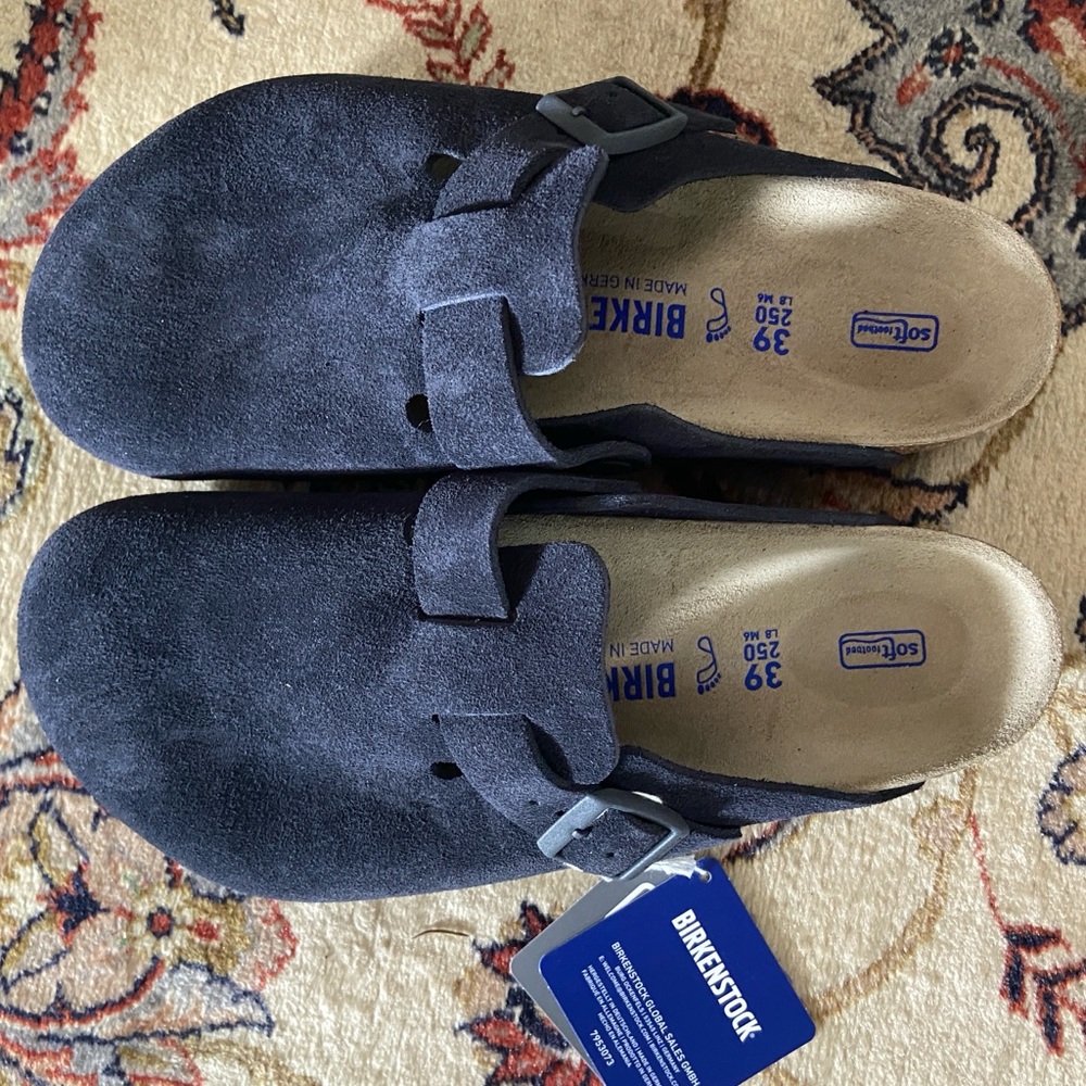 NWT Birkenstock Boston size 39 Midnight blue suede